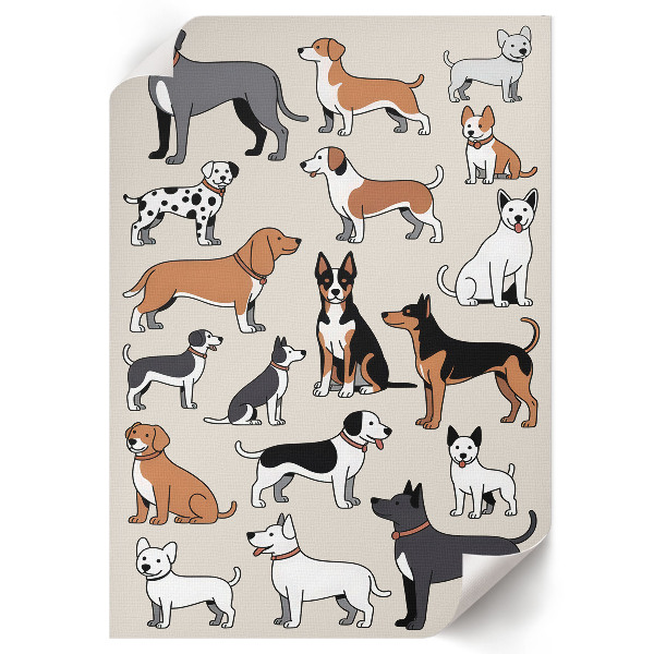 Dekoracyjny plakat ścienny Ilustracja psów