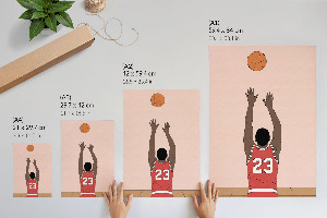 Plakat premium z motywem koszykarza numer 23