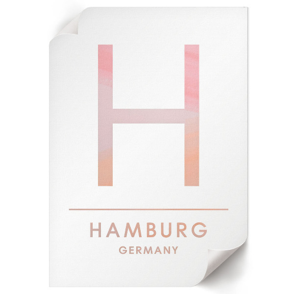 Grafika na ścianę H jak Hamburg