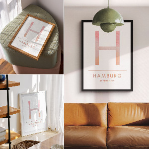 Grafika na ścianę H jak Hamburg