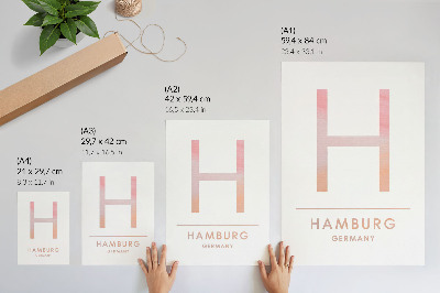 Grafika na ścianę H jak Hamburg