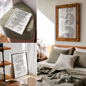 Grafika na ścianę Zakrzywione linie