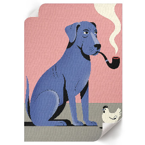 Plakat premium Pies i kura