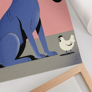 Plakat premium Pies i kura