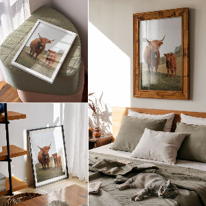 Wydruk na płótnie Byk i cielak