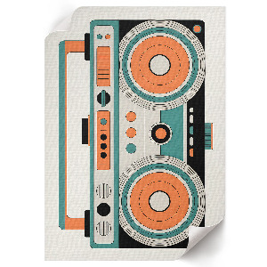 Dekoracyjny plakat ścienny Boombox retro
