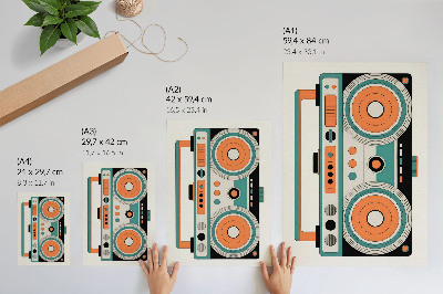 Dekoracyjny plakat ścienny Boombox retro