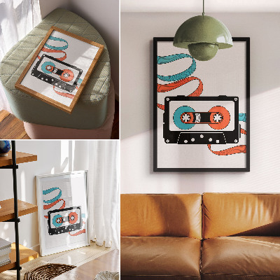 Grafika na ścianę Kaseta retro