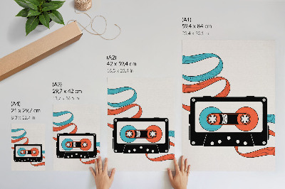 Grafika na ścianę Kaseta retro