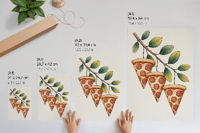 Plakat premium Pizza na gałęzi