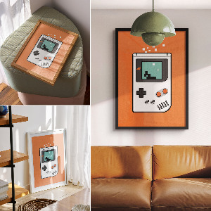 Dekoracyjny plakat ścienny Gameboy retro