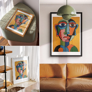 Plakat premium Surrealistyczny portret