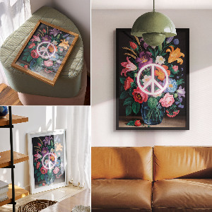 Dekoracyjny plakat ścienny Pokój i kwiaty