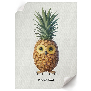 Grafika na ścianę Sowa-ananas