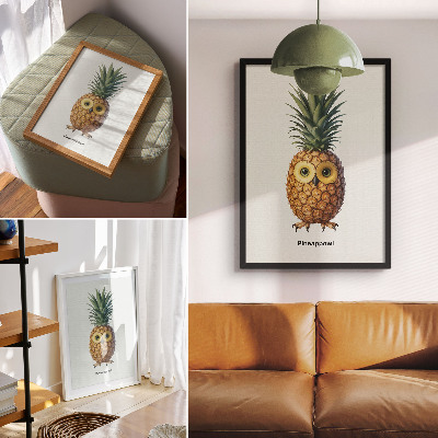 Grafika na ścianę Sowa-ananas