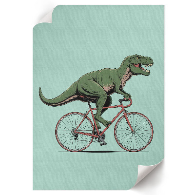 Grafika na ścianę Dinozaur na rowerze