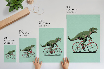 Grafika na ścianę Dinozaur na rowerze