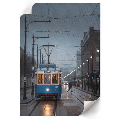 Plakat premium Niebieski tramwaj