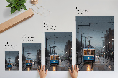 Plakat premium Niebieski tramwaj