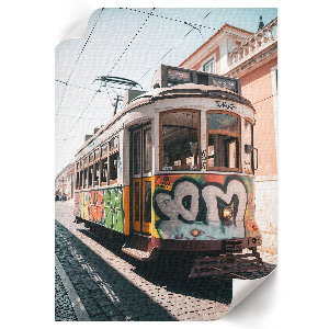 Dekoracyjny plakat ścienny Tramwaj graffity
