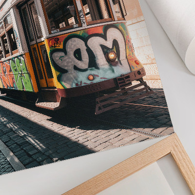 Dekoracyjny plakat ścienny Tramwaj graffity