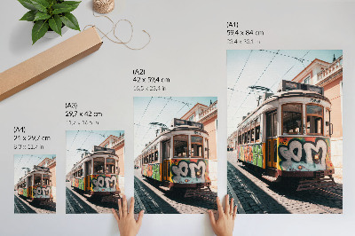 Dekoracyjny plakat ścienny Tramwaj graffity