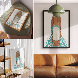 Dekoracyjny plakat ścienny Stylowy jacht