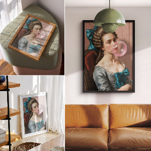 Plakat premium Kobieta retro