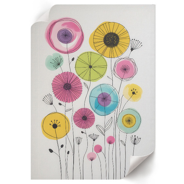 Wydruk na płótnie Kolorowe kwiaty