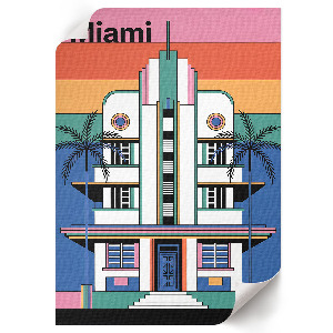 Dekoracyjny plakat ścienny Art deco Miami