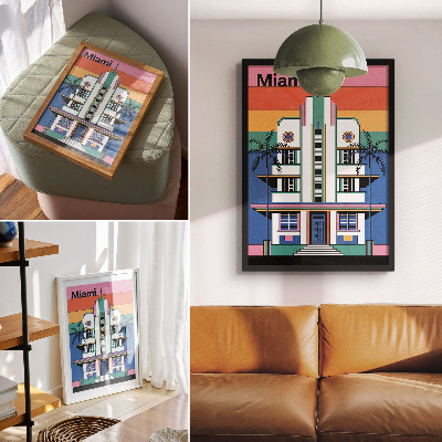 Dekoracyjny plakat ścienny Art deco Miami