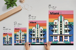 Dekoracyjny plakat ścienny Art deco Miami