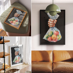 Plakat premium Owoce w torbie