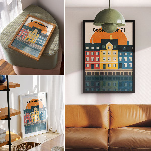 Dekoracyjny plakat ścienny Miasto odbicie