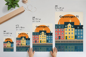 Dekoracyjny plakat ścienny Miasto odbicie