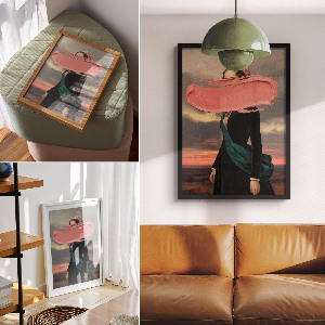 Grafika na ścianę Różowy surrealizm