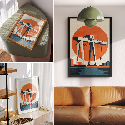 Plakat premium Retro dźwig