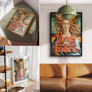 Grafika na ścianę Love yourself more