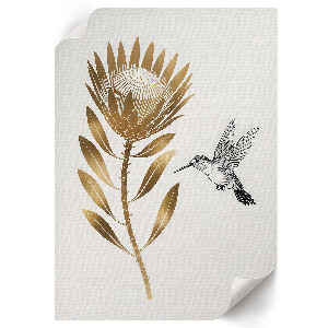 Plakat premium Koliber i kwiat