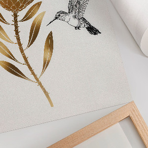 Plakat premium Koliber i kwiat