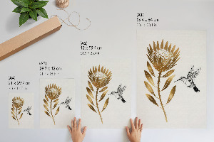 Plakat premium Koliber i kwiat