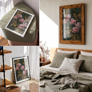 Grafika na ścianę Różane kwiaty