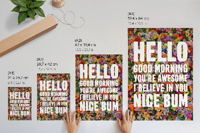 Plakat premium Motywacja w kwiatach
