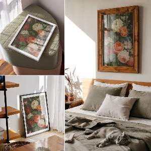 Dekoracyjny plakat ścienny Kwiaty elegancja