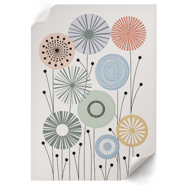 Grafika na ścianę Geometryczne kwiaty