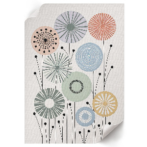 Grafika na ścianę Geometryczne kwiaty