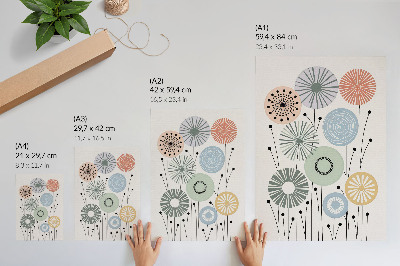Grafika na ścianę Geometryczne kwiaty