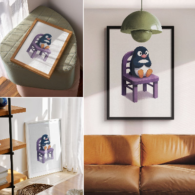 Grafika na ścianę Pingwin na krześle