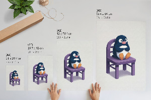 Grafika na ścianę Pingwin na krześle