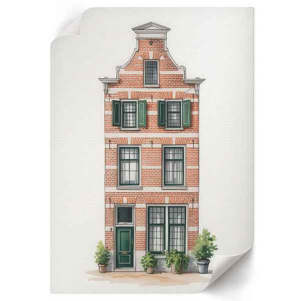 Grafika na ścianę Miejski dom